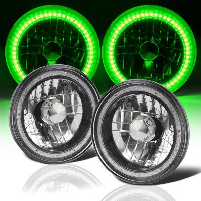 Ford Courier 1979-1982 Green SMD LED Black Chrome Sealed Beam Headlight Conversion