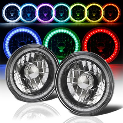 Chevy Monte Carlo 1970-1975 Color SMD LED Black Chrome Sealed Beam Headlight Conversion Remote