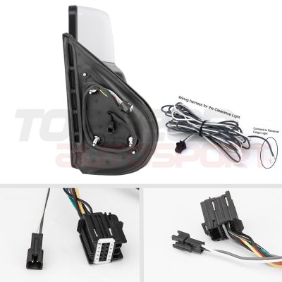 Chevy Silverado 2500HD 2007-2014 White Towing Mirrors Smoked LED Lights Power Heated
