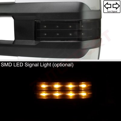 GMC Yukon Denali 2007-2014 White Towing Mirrors Smoked LED Lights Power Heated