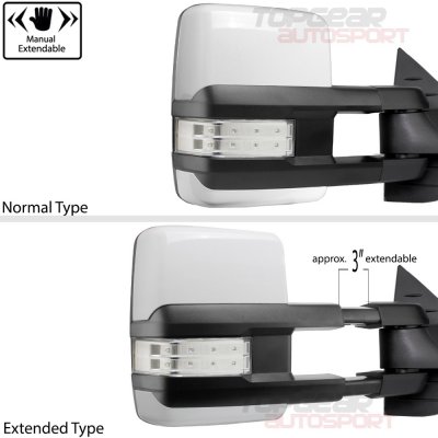 Chevy Suburban 2007-2014 White Towing Mirrors Clear LED Lights Power Heated