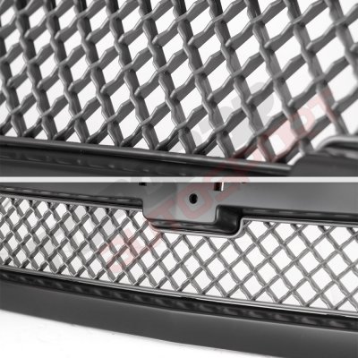 Chevy Silverado 1500HD 2003-2004 Black Gray Grille and Headlights Set