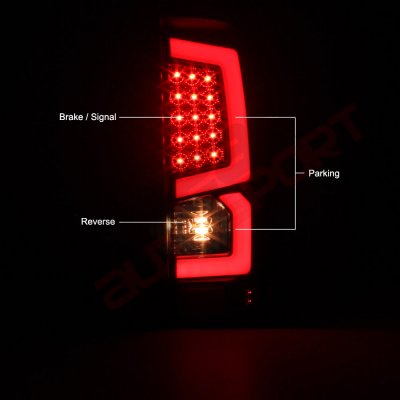 GMC Sierra 1500 2014-2018 Custom LED Tail Lights Black Red