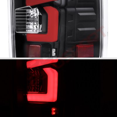 GMC Sierra 1500 2014-2018 Custom LED Tail Lights Black Red