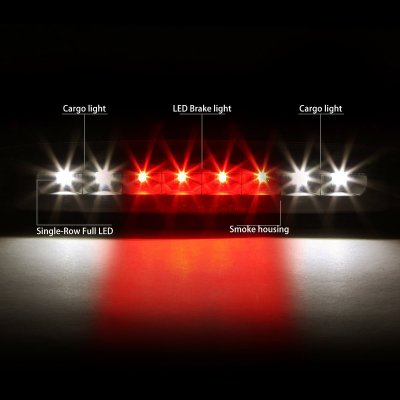 Dodge Dakota 1997-2010 Black Smoked Full LED Third Brake Light Cargo Light