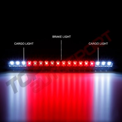 GMC Sierra 1988-1998 Black Smoked Full LED Third Brake Light Cargo Light