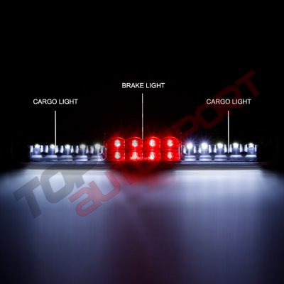 Chevy Silverado 2500HD 2001-2006 Black Smoked Full LED Third Brake Light Cargo Light