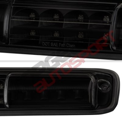 Chevy Silverado 2500HD 2001-2006 Black Smoked Full LED Third Brake Light Cargo Light