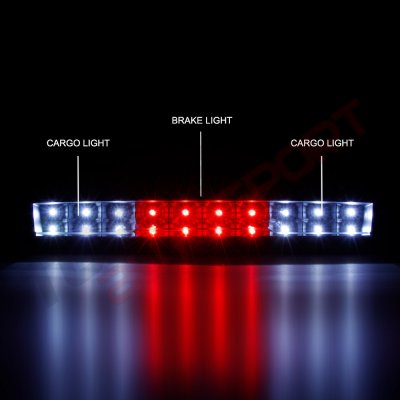 Chevy Silverado 2007-2013 Black Smoked Full LED Third Brake Light Cargo Light