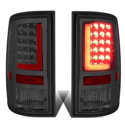 Dodge Ram 3500 2010-2017 Smoked LED Tail Lights Red Tube