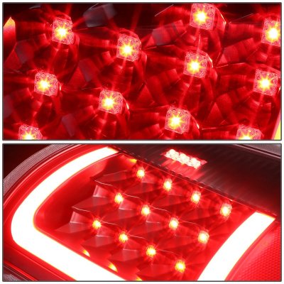 Dodge Ram 2007-2008 Black LED Tail Lights Red Tube