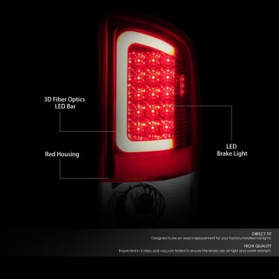 Dodge Ram 2007-2008 LED Tail Lights Red Tube