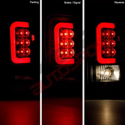 Dodge Ram 1994-2001 Black LED Tail Lights Red Tube