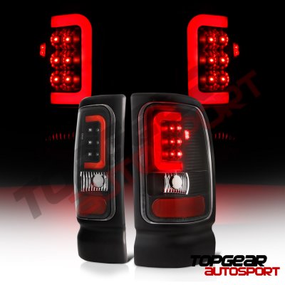 Dodge Ram 2500 1994-2002 Black LED Tail Lights Red Tube