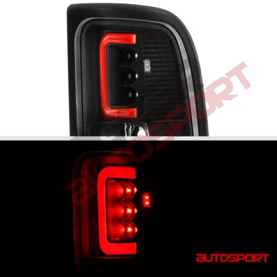 Dodge Ram 2500 1994-2002 Black LED Tail Lights Red Tube