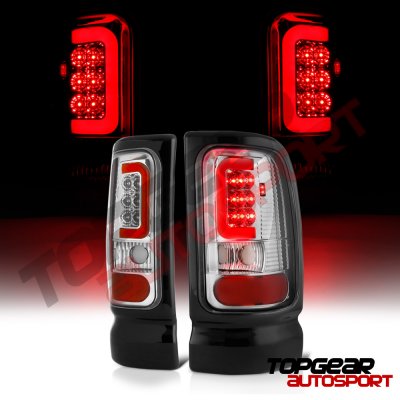 Dodge Ram 1994-2001 Chrome LED Tail Lights Red Tube