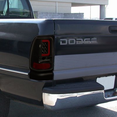 Dodge Ram 1994-2001 Black Smoked LED Tail Lights Red Tube