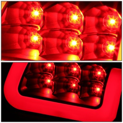 Dodge Ram 2500 1994-2002 Black Smoked LED Tail Lights Red Tube