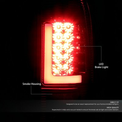 Ford F450 Super Duty 2008-2016 Smoked Custom LED Tail Lights Tube