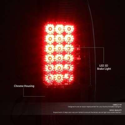 Ford F350 Super Duty 2008-2016 Chrome LED Tail Lights