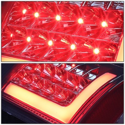 Ford F550 Super Duty 2008-2016 Smoked Custom LED Tail Lights Red Tube