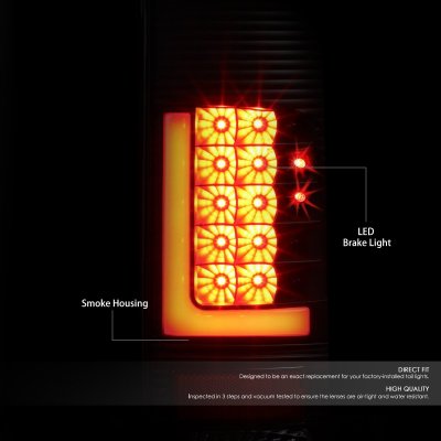 Ford F250 Super Duty 1999-2007 Black Smoked LED Tail Lights Tube