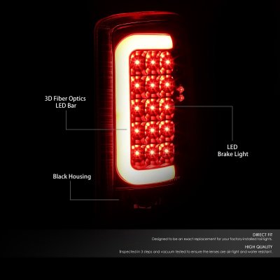 Chevy Suburban 2000-2006 Black LED Tail Lights Red Tube