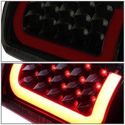 Chevy Suburban 2000-2006 Black Smoked LED Tail Lights Red Tube
