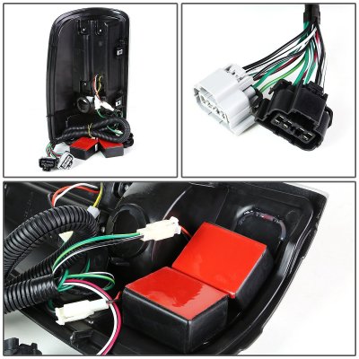 GMC Yukon 2000-2006 Black Smoked LED Tail Lights Red Tube