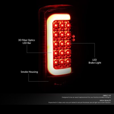 GMC Yukon XL 2000-2006 Black Smoked LED Tail Lights Red Tube