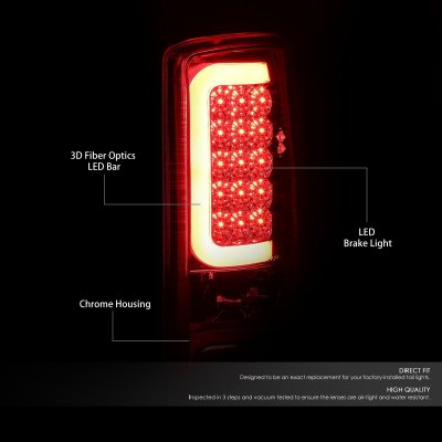 Chevy Suburban 2000-2006 Chrome LED Tail Lights Red Tube