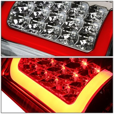 Chevy Tahoe 2000-2006 Chrome LED Tail Lights Red Tube