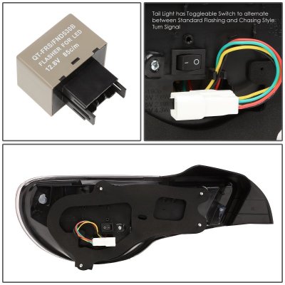 Scion FRS FT86 2013-2017 Black LED Tail Lights Amber Signal