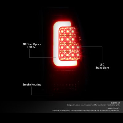 Chevy Silverado 2500 1999-2002 Black Smoked LED Tail Lights Tube