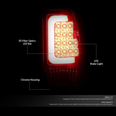 GMC Sierra 1500HD 2001-2006 Chrome LED Tail Lights Tube