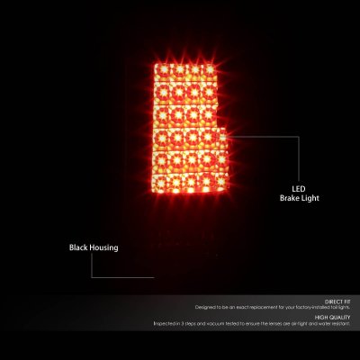 Chevy Silverado 1999-2002 Black LED Tail Lights