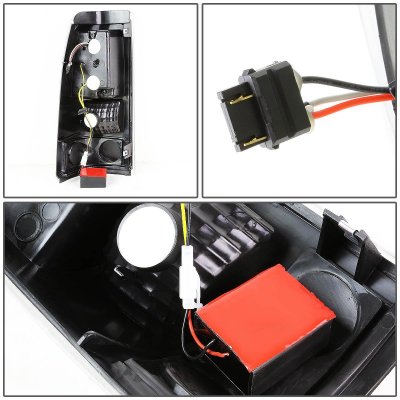 GMC Sierra 3500 2001-2006 Black LED Tail Lights