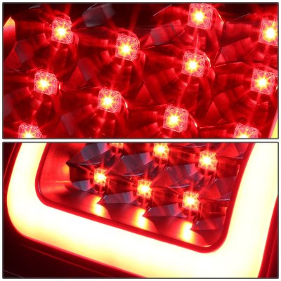 Chevy Silverado 1999-2002 Black LED Tail Lights Red Tube
