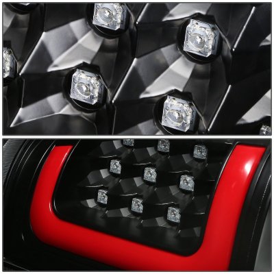 Chevy Silverado 2500 1999-2002 Black LED Tail Lights Red Tube