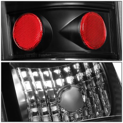 GMC Sierra 1999-2006 Black LED Tail Lights Red Tube