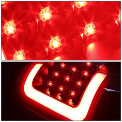 GMC Sierra 1999-2006 Black Smoked LED Tail Lights Red Tube