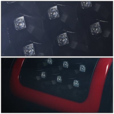 GMC Sierra 2500 1999-2004 Black Smoked LED Tail Lights Red Tube