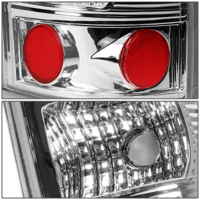 GMC Sierra 2500 1999-2004 Chrome LED Tail Lights Red Tube