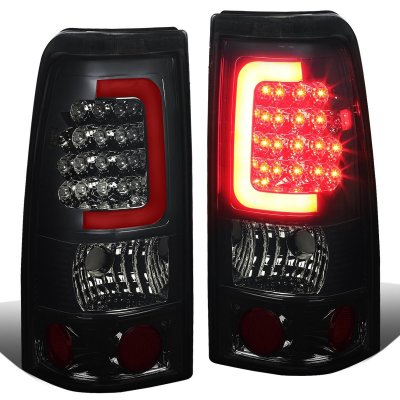 GMC Sierra 1999-2006 Smoked LED Tail Lights Red Tube
