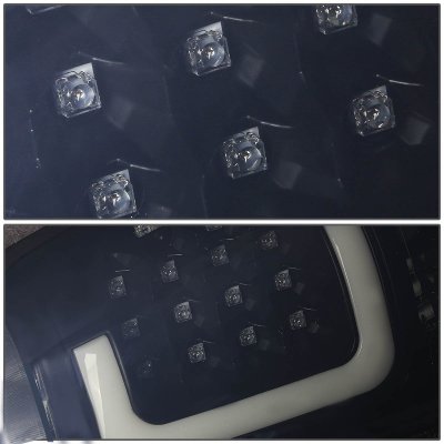 Chevy Silverado 3500 2003-2006 Black Smoked LED Tail Lights Tube