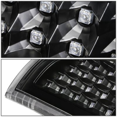 Chevy Silverado 3500 2003-2006 Black LED Tail Lights