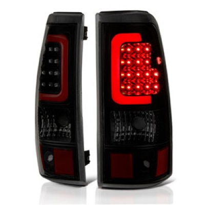 Chevy Silverado 3500 2003-2006 Black Smoked LED Tail Lights Red Tube
