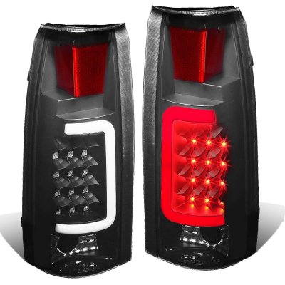 Cadillac Escalade 1999-2000 Black Smoked LED Tail Lights Tube