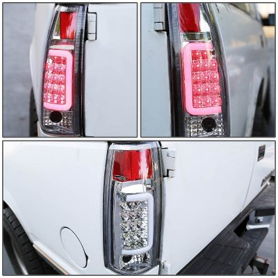 Chevy Silverado 1988-1998 Chrome LED Tail Lights Tube