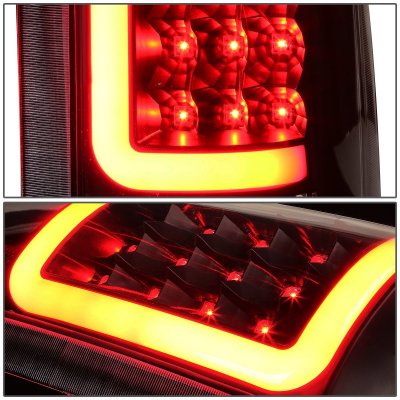 Chevy 3500 Pickup 1988-1998 Black LED Tail Lights Red Tube